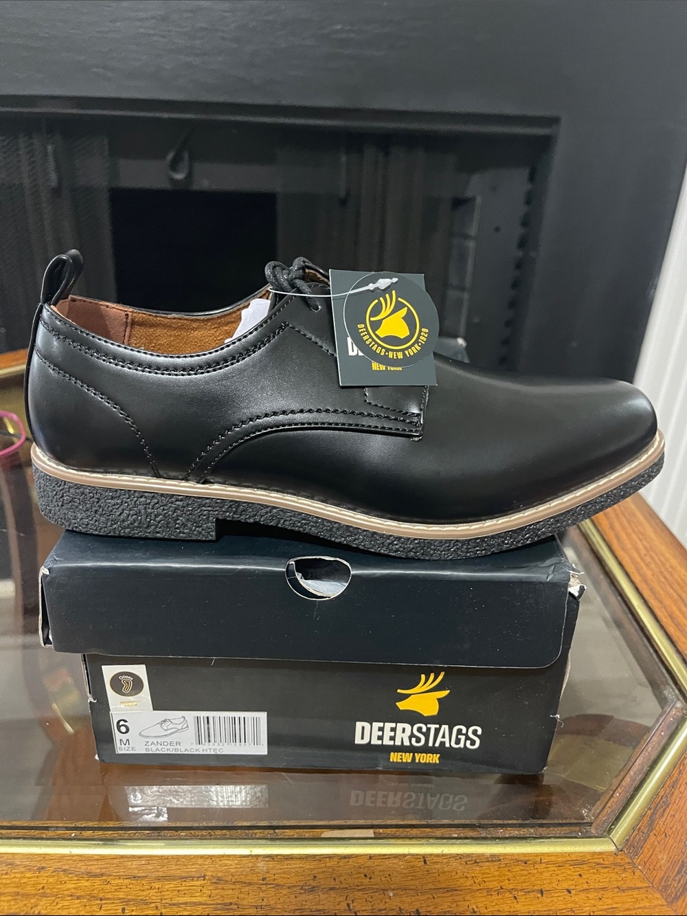 Deer Stags Men’s Black Lace-Up Derby Shoe